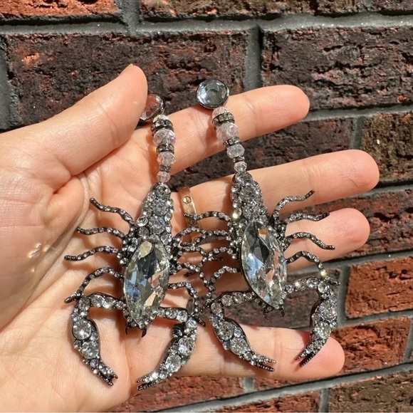 Zara Scorpion Crystal Drop Earrings - Picture 12 of 12